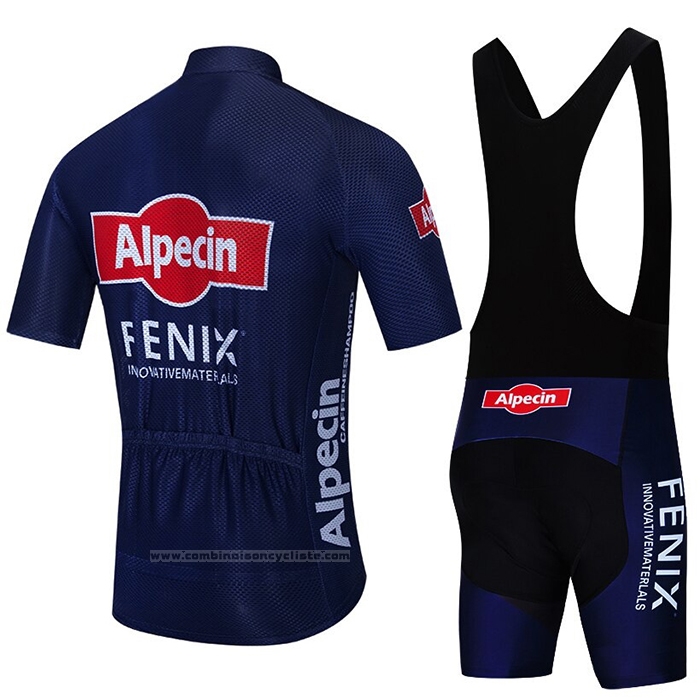 2021 Maillot Cyclisme Alpecin Fenix Profond Bleu Manches Courtes et Cuissard